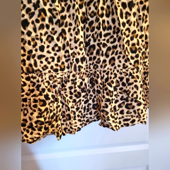 Loralette Smock Cheetah Dress with Fitted 3/4 Sleeves By City Chic - Picture 6 of 10